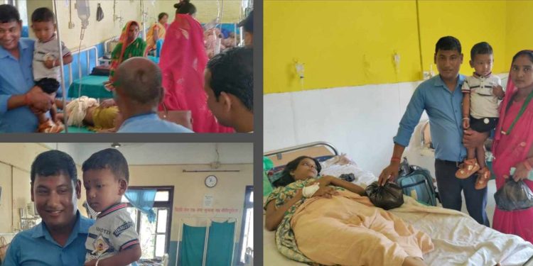 लहानमा विरामीलाई फलफुल वितरण गरि बच्चाको जन्मदिन मनाए