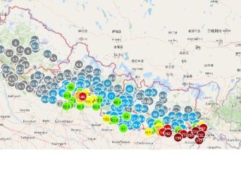 देशको १४ स्थानले वर्षाको तह पार गरे