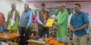 खेलकुद मन्त्री चौधरीलाई लहानमा भव्यरुपमा स्वागत तथा सम्मान